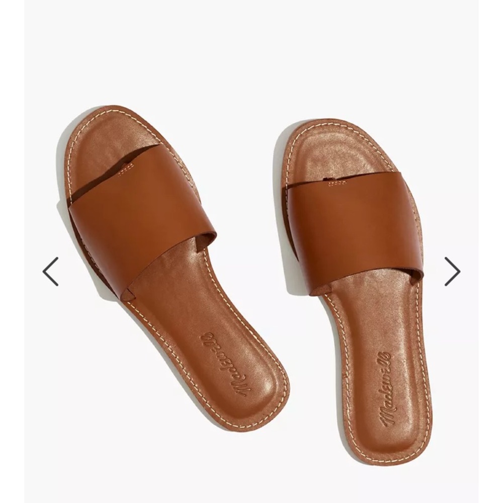 Madewell Boardwalk Post Slide Sandal in Leather